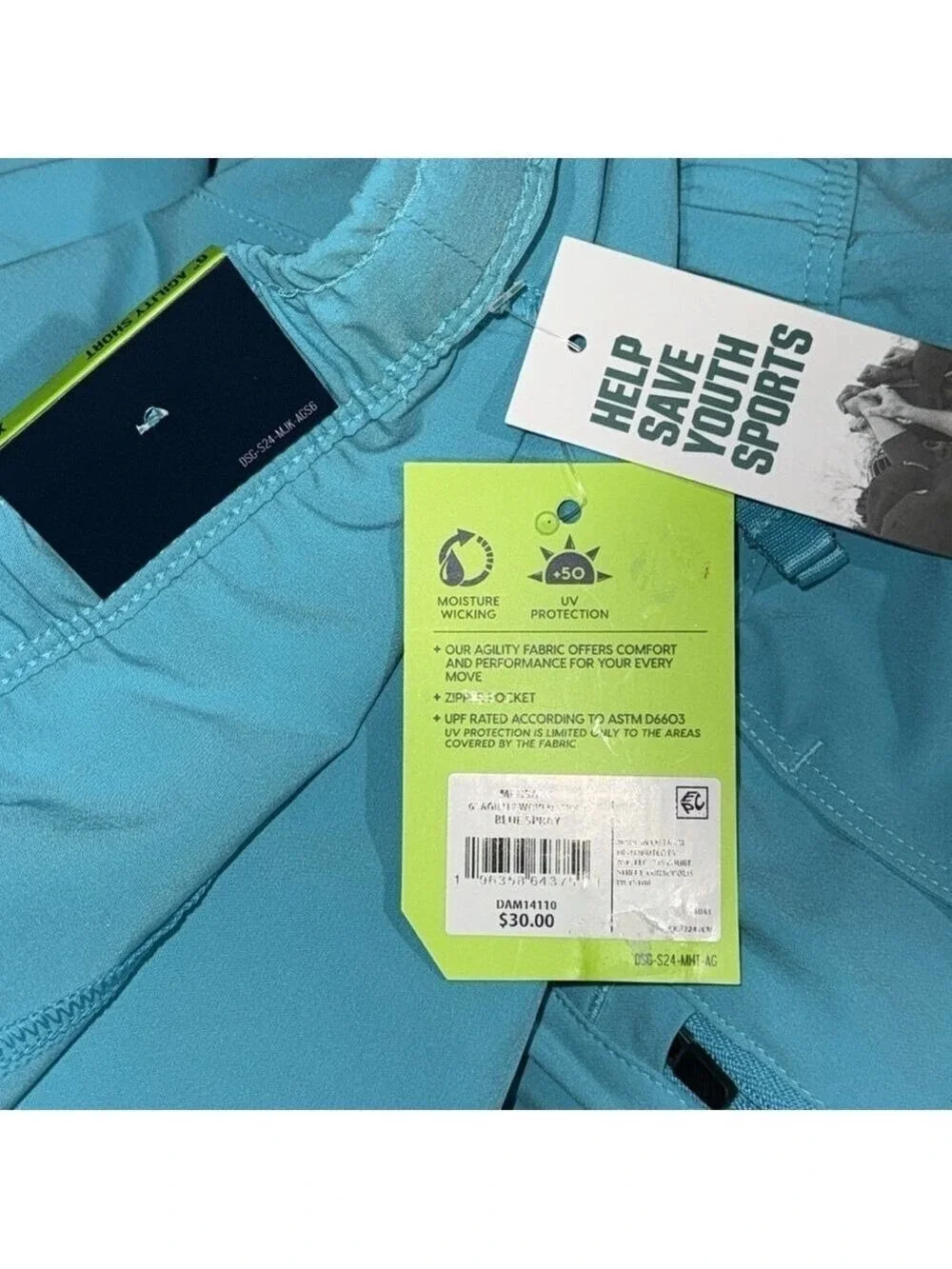 NWT DSG Men's Agility Woven Shorts Aqua Blue Size XXL